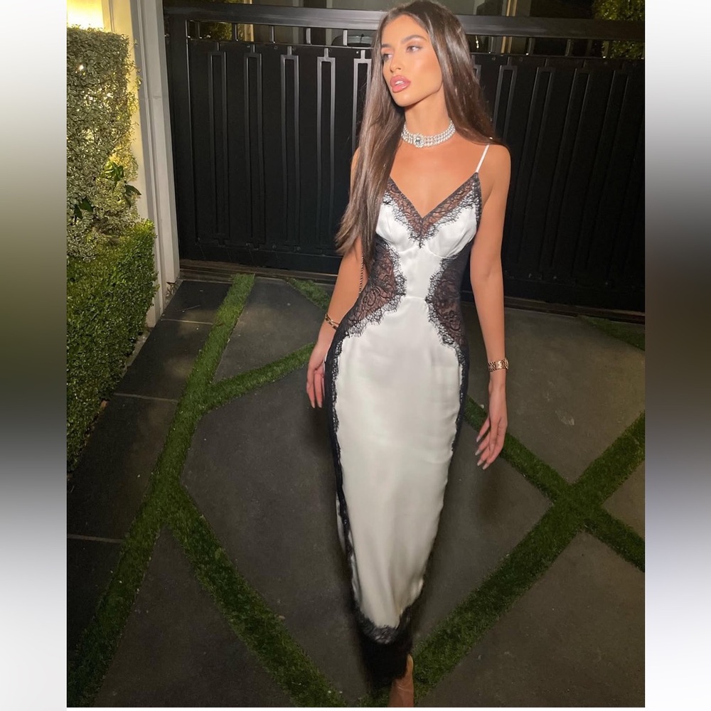 Lilia Midi Dress in White & Black
NBD